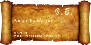Varga Bojána névjegykártya